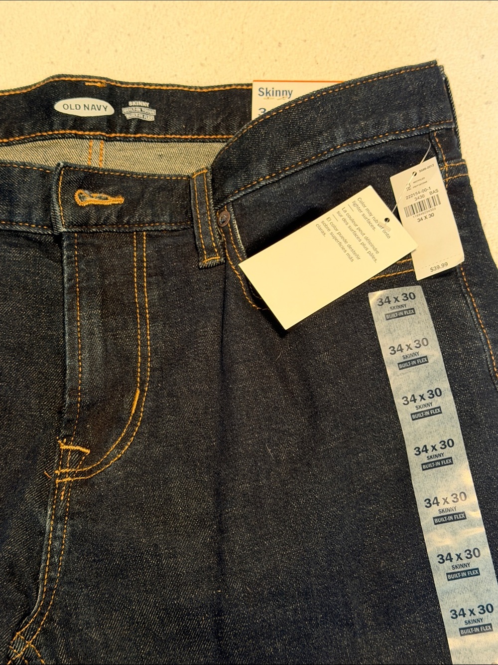 Old Navy Skinny Jeans in Dark Indigo with Contrast Stitching